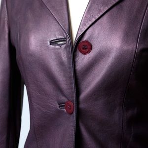 Genuine leather, size XS, good condition, eggplant color